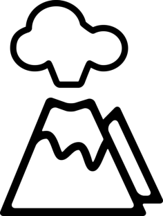 Erupting Volcano Laser Cut Svg File, Free Vectors File